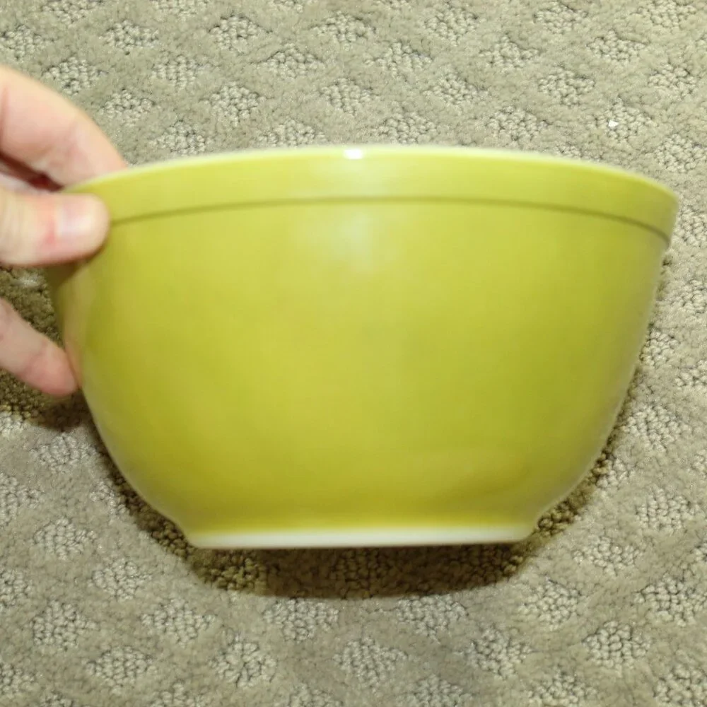 Vintage Pyrex Set Of 4 Mixing Bowls 401 - 404 Citrus Orange Yellow Green Brown